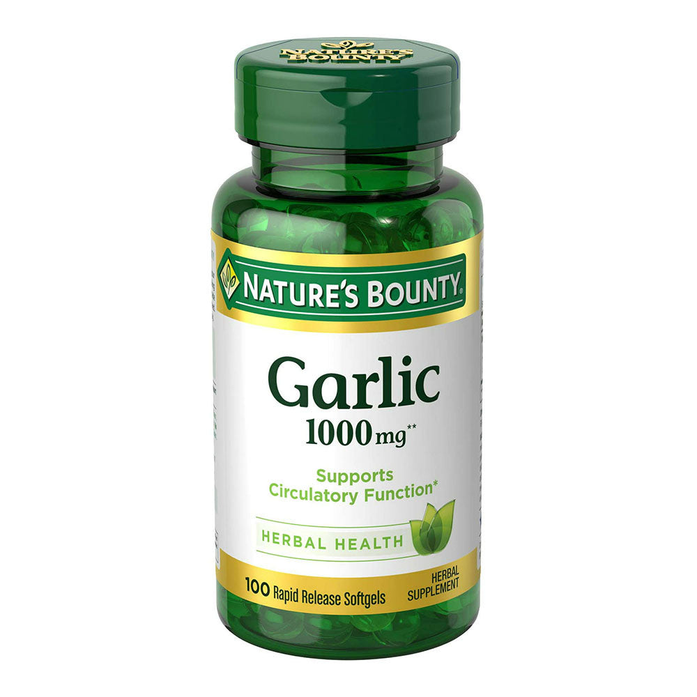 Natures Bounty Garlic Extract 1000Mg Softgels, For Circulatory Function, 100 Ea